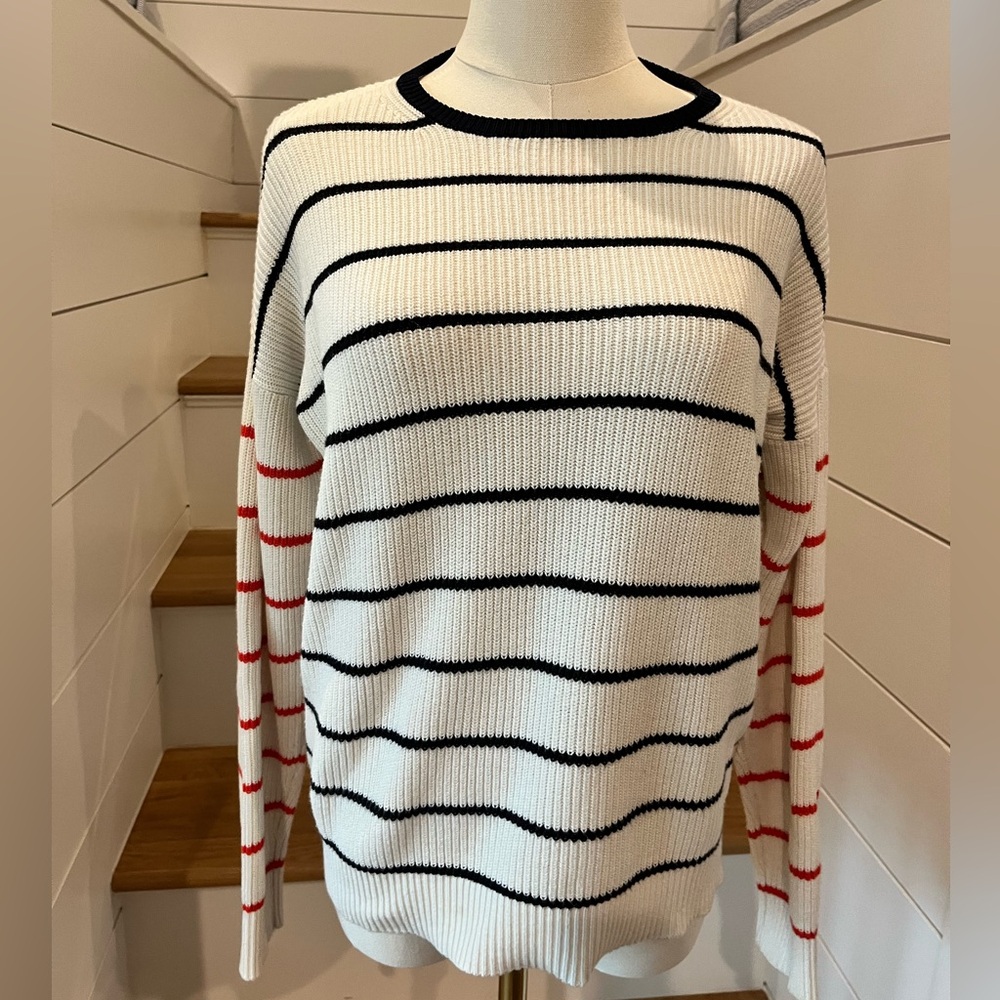 KULE Striped Scoop Neck Sweater